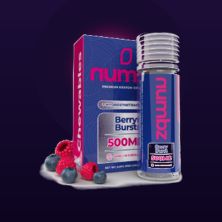 Numbz 7-OH Tablets 500mg Berry Burst 10-count bottle and box
