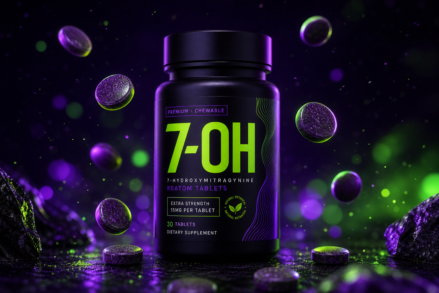 Numbz 7-OH Tablets premium lab-tested 7-hydroxymitragynine chewable bottle